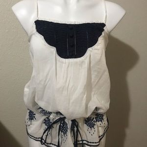 White and blue tank top /never worn